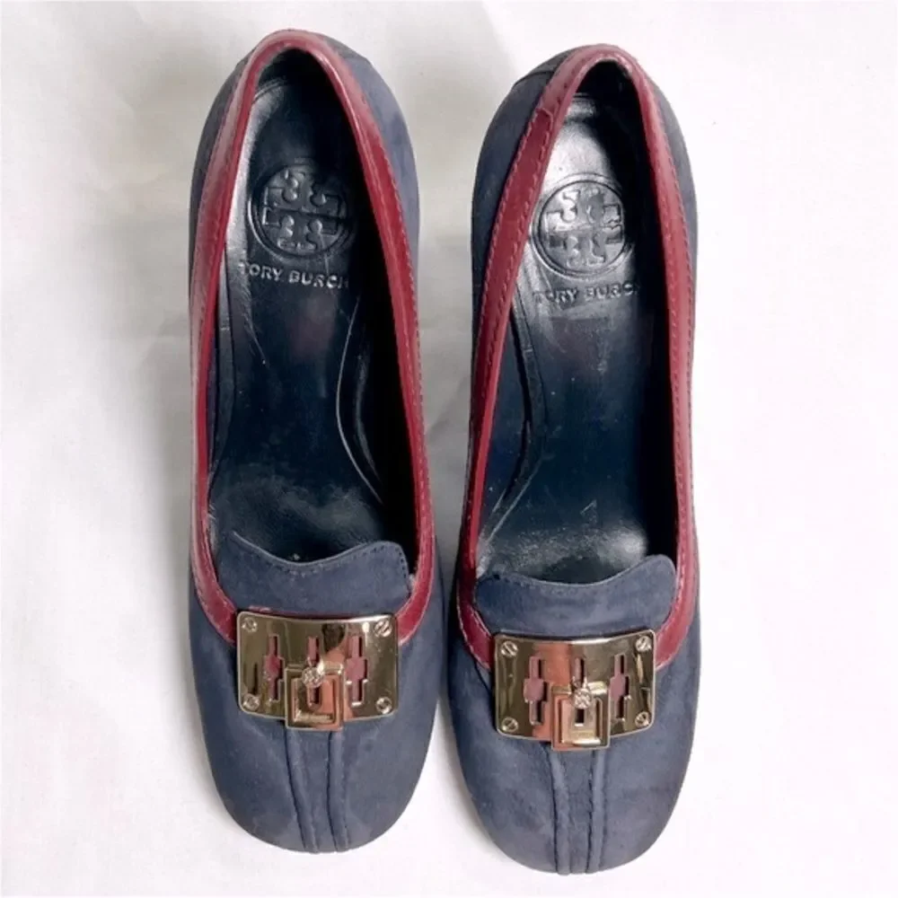 Tory Burch Women's Blue and Red Flats
